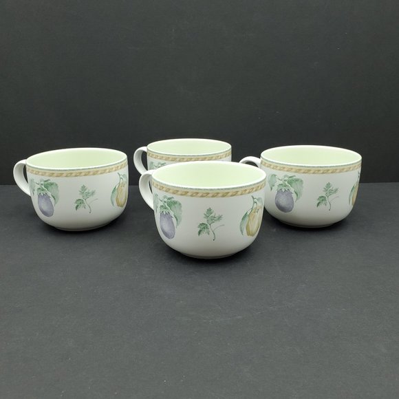 Oneida Other - Oneida Julienne Flat Cups Mugs Vegetables Leaves Peppers Eggplant Radishes